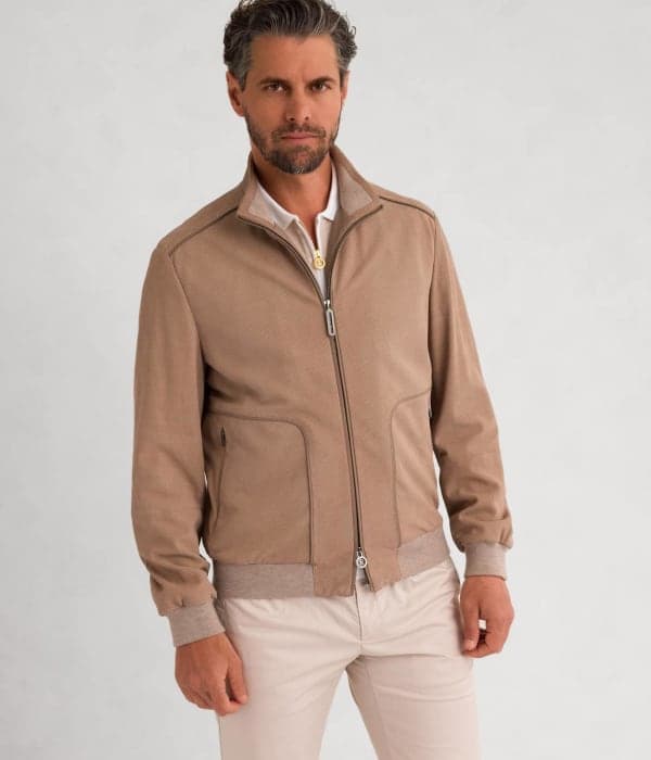 Nubuck Calfskin and Lambskin Leather Blouson